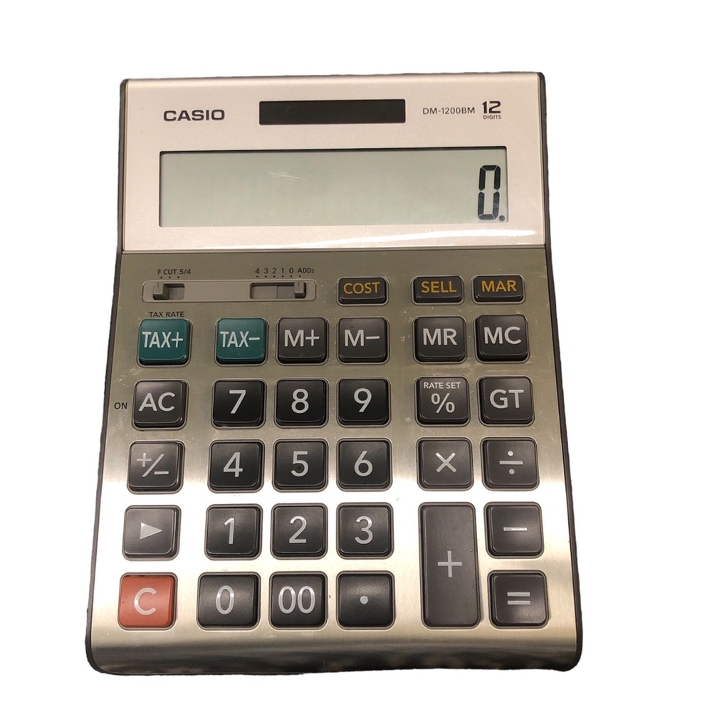 Vintage Casio DM1200BM 12-Digit  XL- Business Jumbo Desktop Calculator